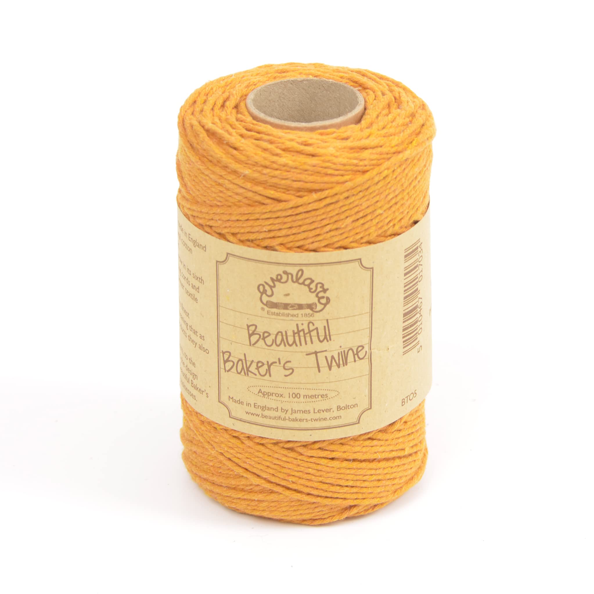 100m - Everlasto 'Solid' Beautiful Baker's Cotton Craft Twine (2mm approx) (YORK GOLD)
