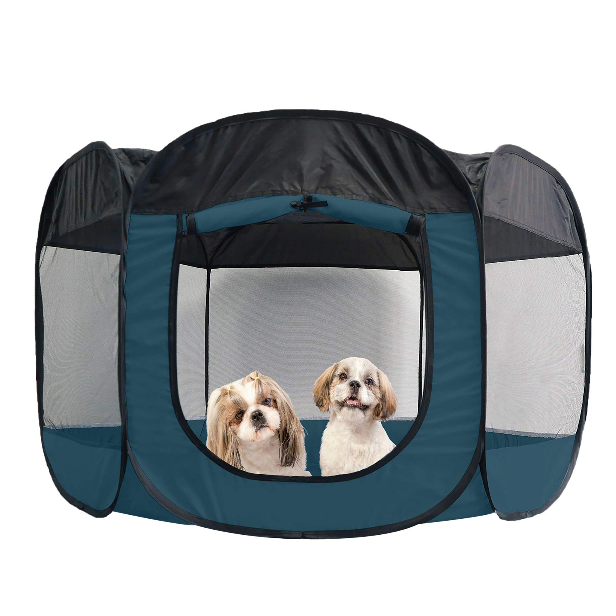 Furhaven Pop Up Playpen Pet Tent Playground - Sailor Blue, Extra Large