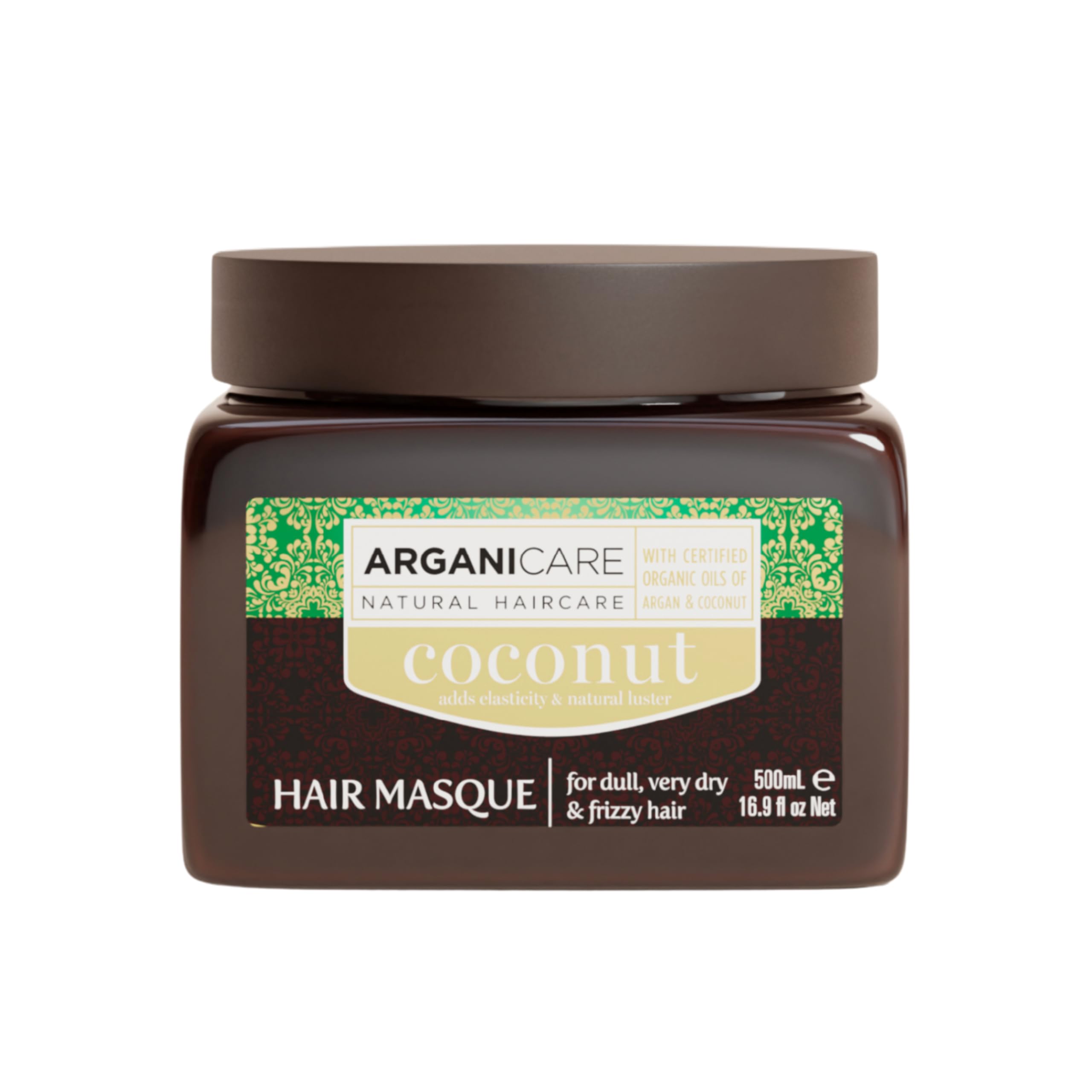 Arganicare | Coconut Oil Ultra-Nourishing Hair Masque | Dull, Very Dry and Frizzy Hair | Intensive Conditioning Mask | Softness, Shine and Manageability | 500 ml