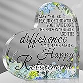 Chunful Retirement Gifts for Women Men May You Be Proud Keepsake and Paperweight Retirement Plaque Inspirational Farewell Gifts for Retired Teacher Police Firefighter(Heart)