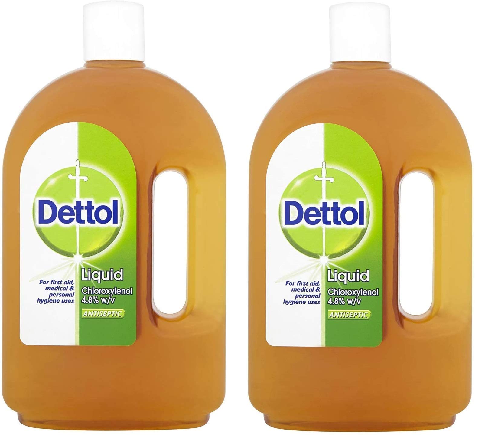 Dettol Antiseptic Liquid, Multipack of 2 X 750ml, Total 1.5L, Treats Wounds, Cuts And Bites, Antiseptic For Skin, Antibacterial, Disinfectant, Antiseptics and Disinfectants, First Aid