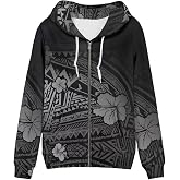 Irisjudy Island Tribal Zipper Women Hoodies with Pocket, Leopard Print,Music Notes Plus Size Hooded Sweatshirt Sport Coat