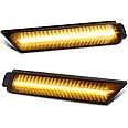 RUXIFEY Smoked Lens LED Side Marker Lights Front Bumper Sidemarker Lamps Reflectors Compatible with 2010 to 2015 Chevy Camaro Amber - Pack of 2