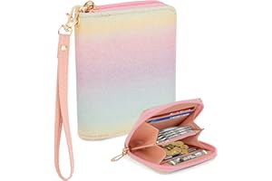 bipkonu Kids Wallet for Girls, Little Girl Wallets Rfid Blocking Girls Purse With Coin Pocket and Wristlet, Birthday Gifts for 3 4 5 6 7 8 9 10 Year Old Girl, Pink