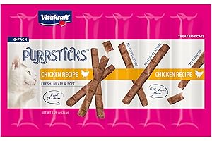 Vitakraft PurrSticks Meaty Cat Sticks - Chicken - Segmented and Breakable Meatstick - Deliciously Tender