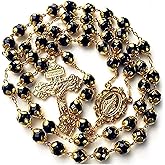 elegantmedical Agate Beads Rosary Italy Pardon Cross catholic necklace Mens/Womes Gift