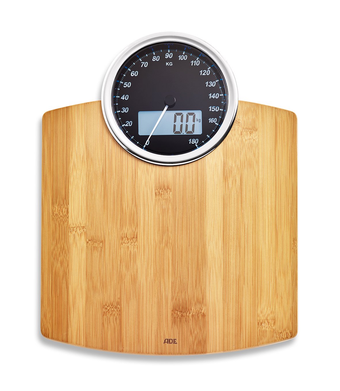 クラシック 体重体脂肪体組成計 Be1719ルナデジタル体重計 デュアルインジケーター 機械式とデジタル式 正確に180kgまで 強化ガラス製の表面 竹の木 B06xtrvhc6 Ade 福袋セール