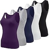 BQTQ 5 Pcs Basic Tank Tops for Women Undershirt Tank Top Sleeveless Under Shirts