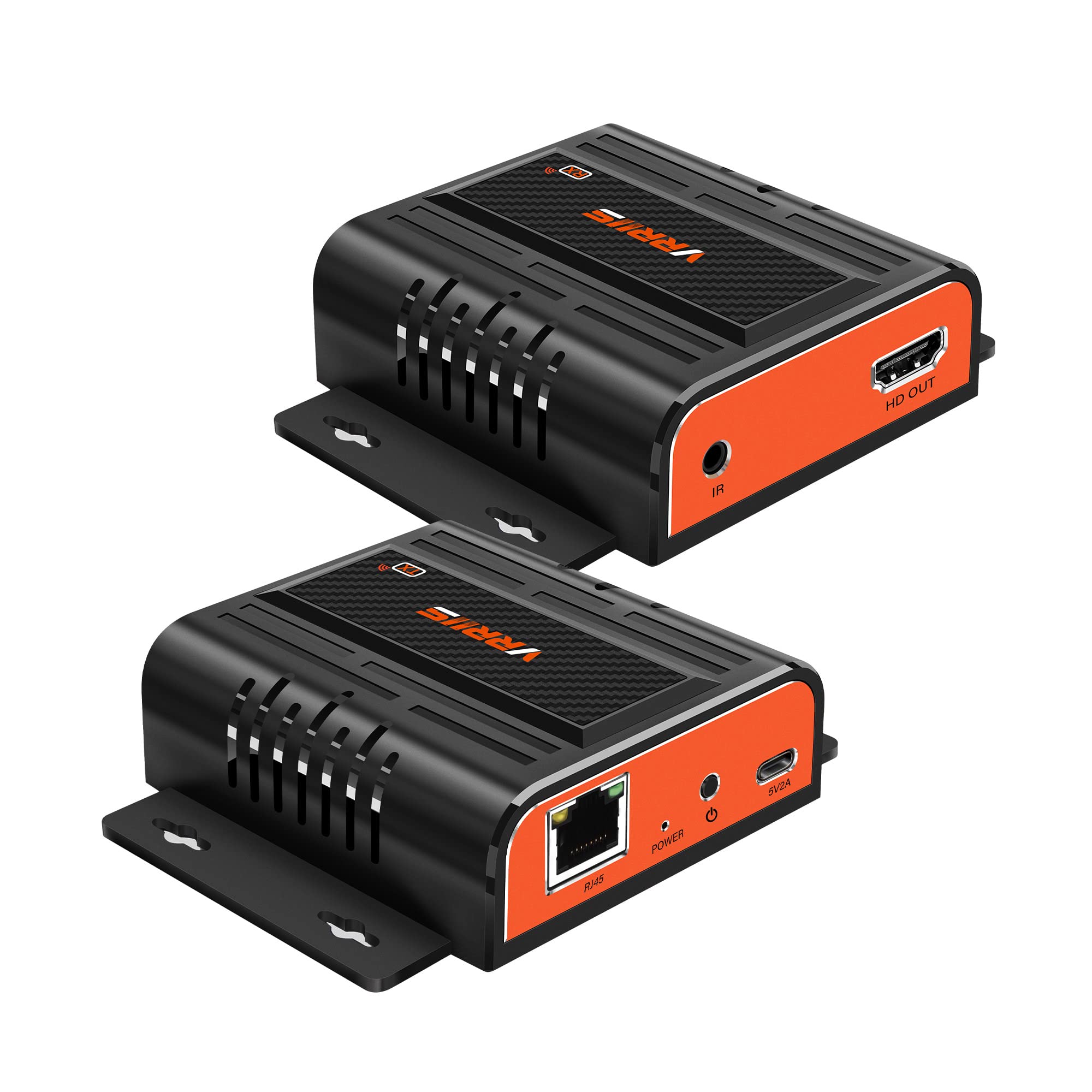 HDMI Extender Over Ethernet 4K,HDMI Extender Over IP Single Cat5e/6/7,up to 656ft/200m with IR Loop Out, No Loss No Latency, Supports 1TX to Many RXs,HDMI to RJ45