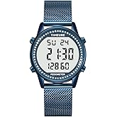 TIMEURE Pedometer Watch for Women, Step Counter Watch, No App or Charging | No App No Charging, with step, calorie and distance tracking, a steel mesh band and up to 12 months of use