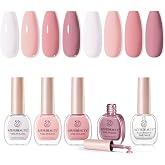 AZUREBEAUTY Nude Pink Nail Polish Set 4 Colors | Soft Solid Shades for Natural Look, Glossy Finish, Fast Dry, No Lamp Needed