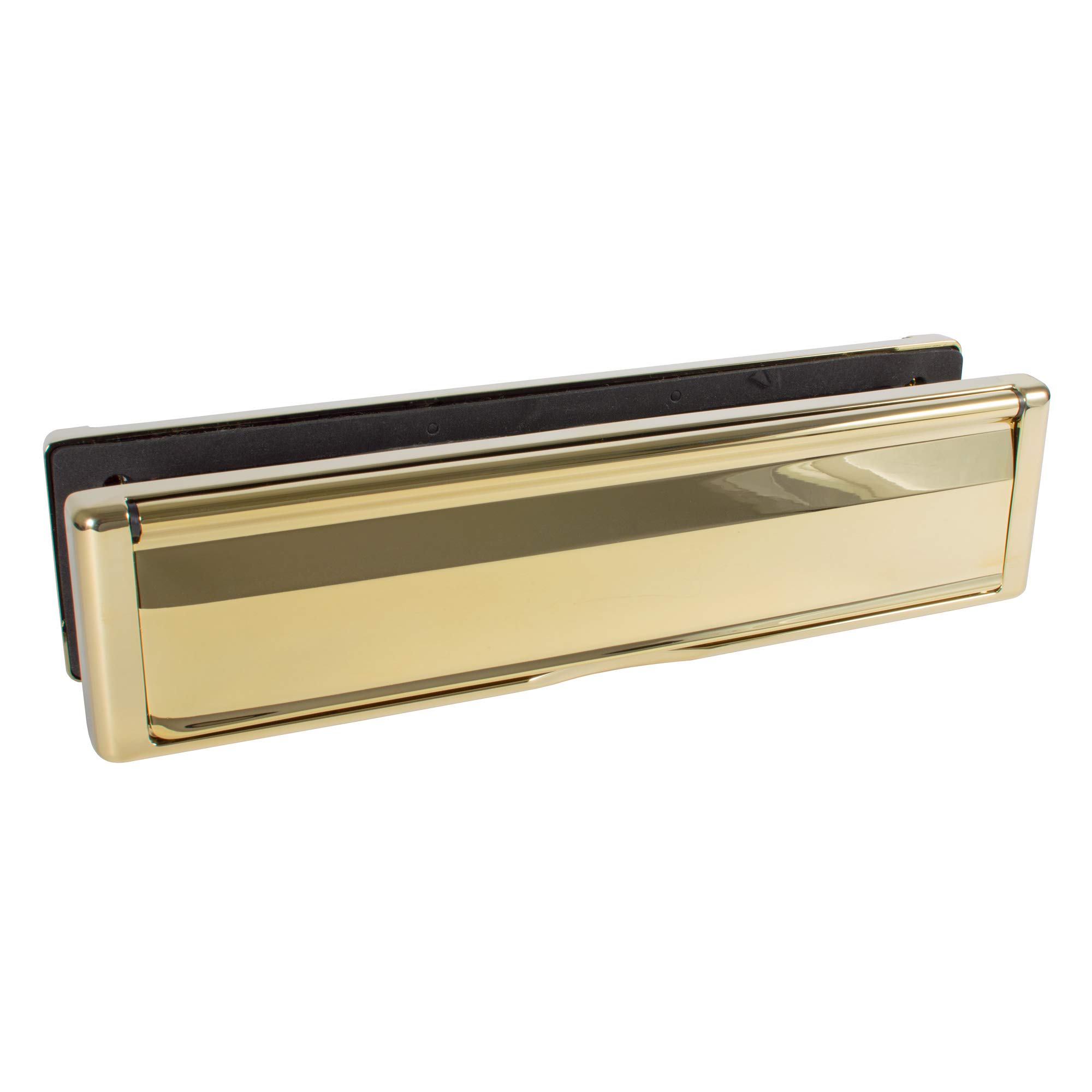 Avocet Affinity 12" Polished Gold Letterplate Premium Heavy Duty Sprung Letter Box UPVC Wood Door