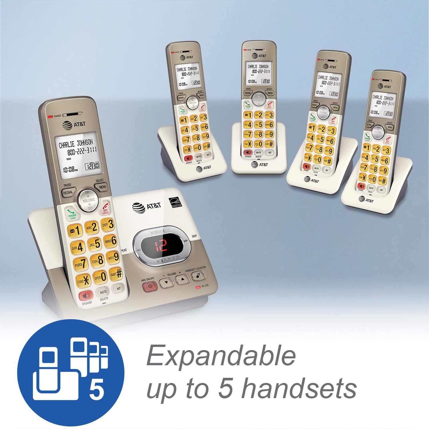 AT&T EL51203 DECT 6.0 Phone with Caller ID/Call Waiting, 2 Cordless Handsets, Silver : Electronics