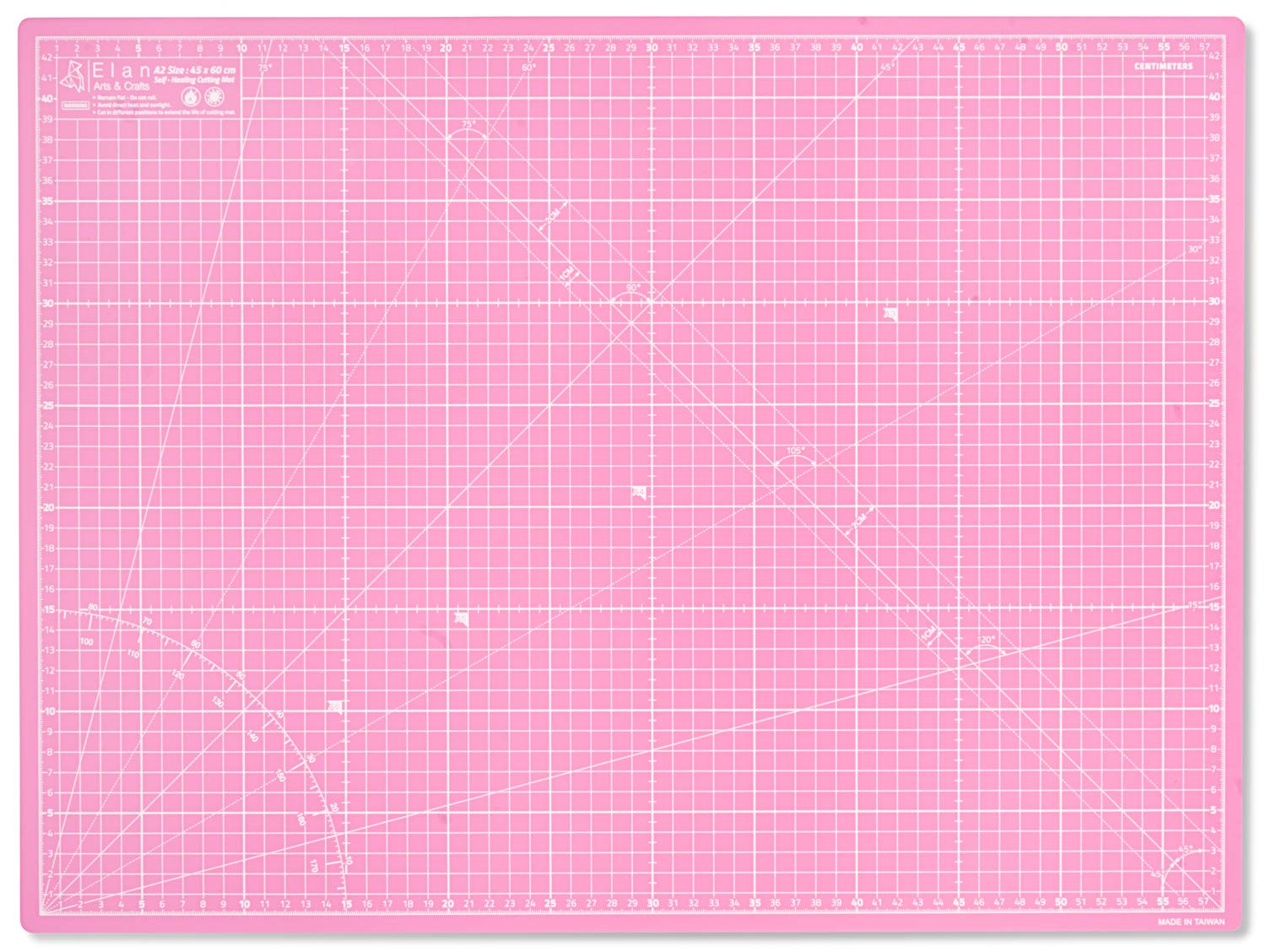Elan A2 Cutting Mat Pink and Purple, 5-Ply Hobby Board for Crafts 60X45 CM, Self Healing Cutting Mat A2, Recycled PVC Craft Board for Sewing