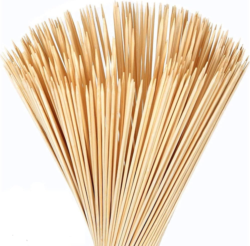 JKG 12" 150 Pack Bamboo Wooden BBQ Skewers - Food Grade - Extra Long Roasting