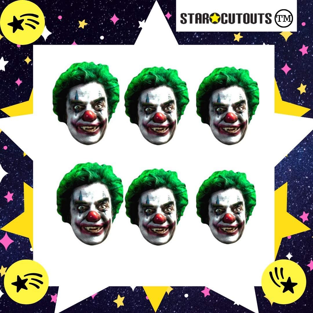 Star Cutouts stsmp145 - 6 Scary Clown Mask For Adult - One Size, Multicolor - Image 3