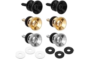 6pcs Guitar Strap Button Locks, Alloy Strap Locks Pins with Mounting Screws Anti Slipping Instrument Accessories for Guitar U