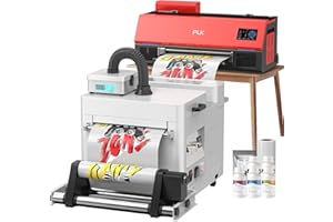 PLK A3 Plus XP600 DTF Printer wtih Shaker Dryer+ Smoke Purifier, Double-Speed Than L1800/L805, 4.5'' Touch Screen, Auto-Clean