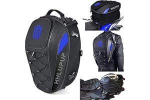 HHLUPUP Motorcycle Helmet Bag Dual Use Helmet Backpack and Seat Bag, 38L Waterproof Luggage Bag with Password Lock for Travel and Commuting Blue