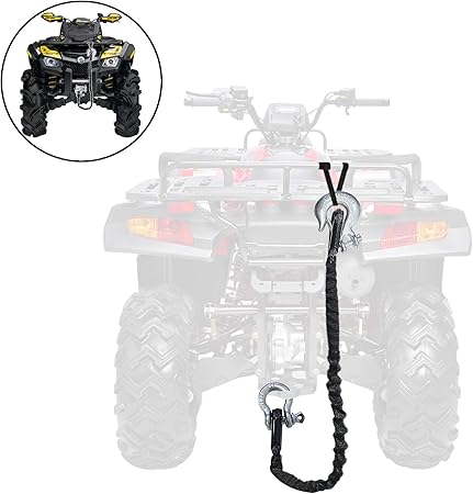 Amazon Co Jp Yidexin Atvリカバリーストラップ ウインチフックとdリングシャックル 牽引ロープ 4輪 クアッド Utv サイドバイサイド用 9000ポンド 合成ロープ ループ付き プレミアムカーアクセサリー Car Bike Products