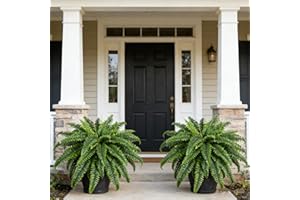 Large Artificial Boston Ferns for Outdoors, UV Resistant Fake Ferns 38/60/88 Branches, Realistic Faux Outdoor Plants for Hang