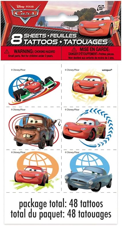 Disney Pixar Cars Tattoos Cars 3 Movie Tattoos Cars 