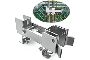 Fixirons Chain Link Fence Double Gate Latch for 1-3/8" Gate Frame Chain Link Fence Gate Latch Residential Strong Arm Double Gate Latch for Metal Gate
