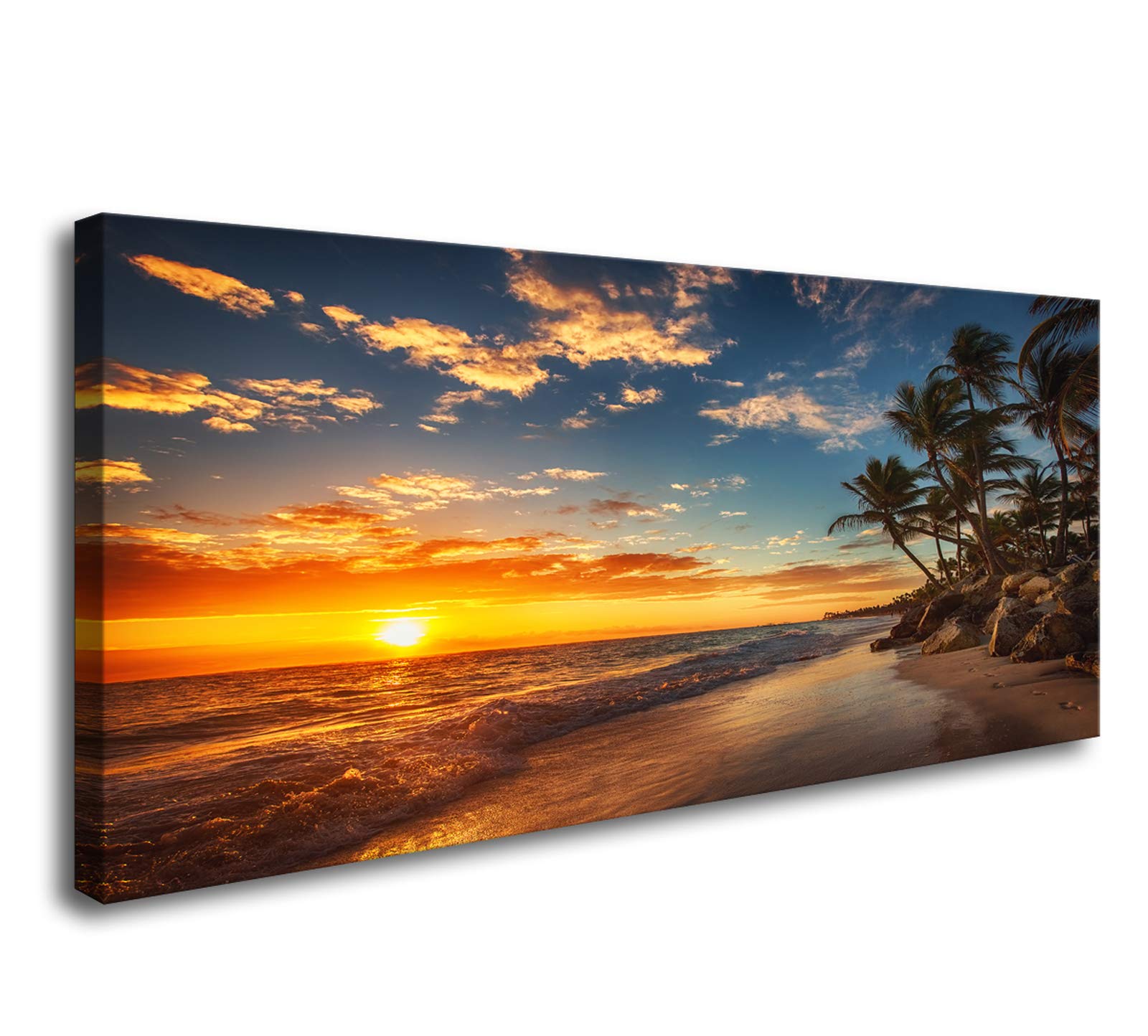 DZL ArtS74750 Canvas Painting Print Paradise Tropical Island Beach with Palms Photograph Print Nature Pictures Wall Art Canvas Prints Painting for Living Room Bedroom Decor Office Wall Decor