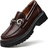 QHH Loafers for Women Women's Loafers & Slip-ons Leather Platform Chunky Penny Shoes Business Casual Shoes Comfortable Dressy Office Work Shoes