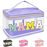 Chenille Letter Clear Makeup Bags Mama