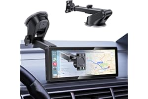iGoevo Suction Cup Car CarPlay Screen Mount, Suitable for in-Car Monitors and CarPlay Screens, Tool-Free Installation, Dashboard & Windshield Use, 360° Rotation for Easy Angle Adjustment