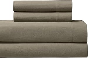 Deluxe Tradition Beautiful Heavy Duty 170 GSM Warm & Super Soft Queen Flannel Sheet Set; 100% Cotton; Flannel Sheet Set Queen Creamy Taupe