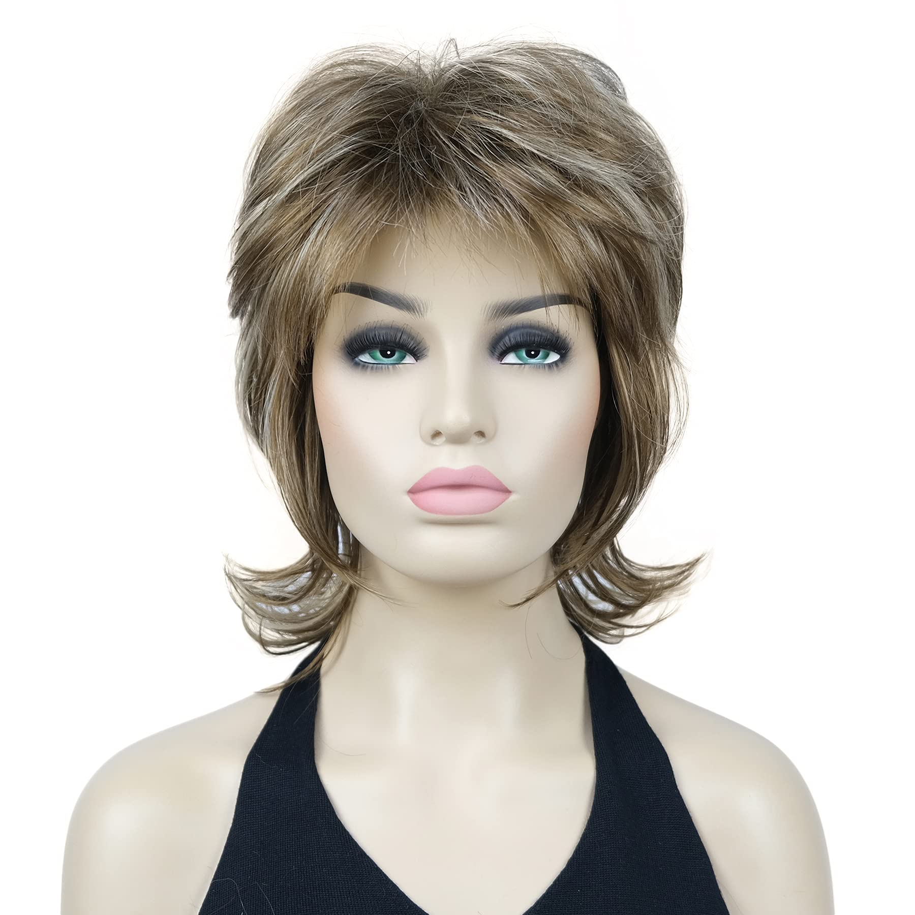 Lydell 16" Long Soft Shaggy Layered Wig Classic Cap Full Natural Synthetic Wigs (L12-26)
