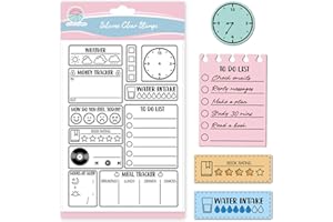 GLOBLELAND Diary Icons Clear Stamp for Scrapbooking Sticky Notes Silicone Stamps To-Do List Transparent Stamp for Card Making