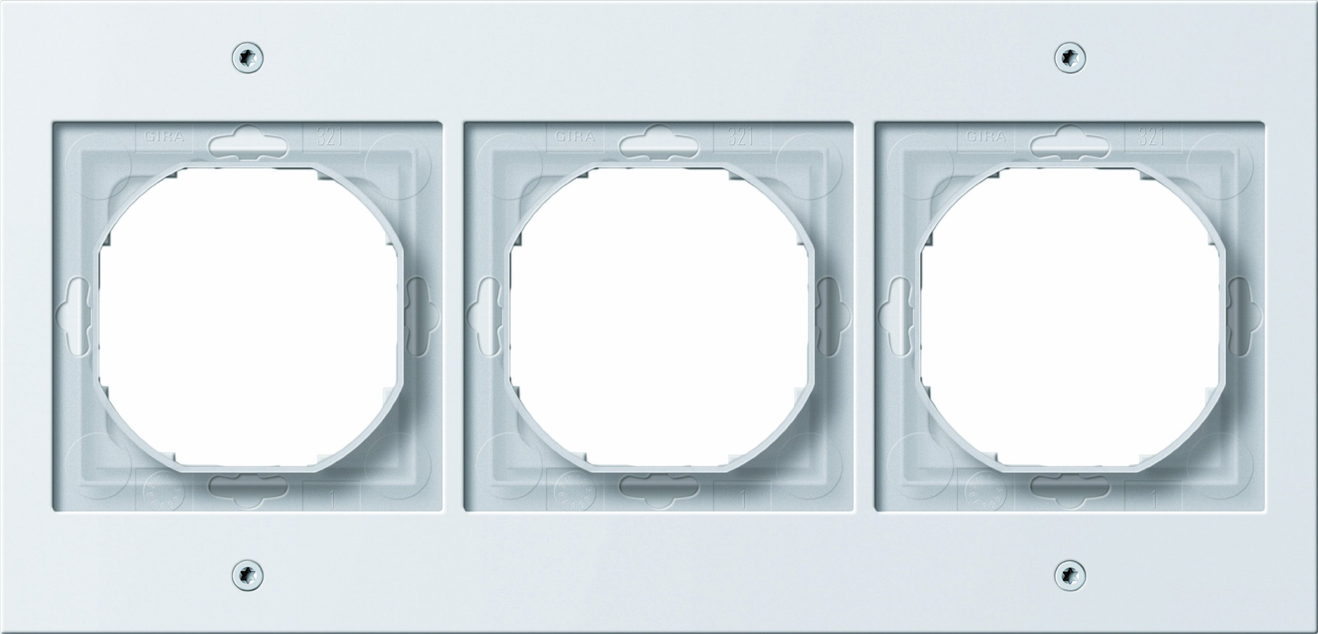 Gira 021366 Cover frame 3-compartment Gira TX_44 (waterproof UP), pure white