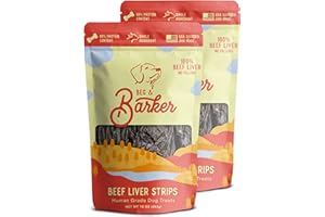 Beg & Barker Beef Liver Jerky for Dogs (10 Ounce, Pack of 2) - Dog Training Treats - Natural Dog Treats Made in The USA - Grain Free, Diabetic-Friendly, High Protein, Sugar-Free
