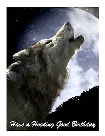 Wolf Howling Good Birthday Edible Cake Topper Decoration For 1 4