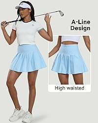 Women's Pleated Skirts Sky Blue Athletic Skirt Golf