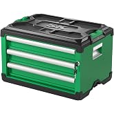 SK Modular Stackable Storage Tool Box, 20.5 Inch, 3-Drawer Steel Box | Steel Construction, Magnetic Auto-Lock Mechanism, Holds up to 60 Pounds, Smooth Ball Bearing Slides