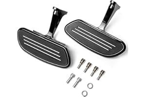 KapscoMoto Black Rear Passenger Floorboards Streamliner-Style Flip-Up Footboard Compatible with 1995-2019 Harley Davidson Ele
