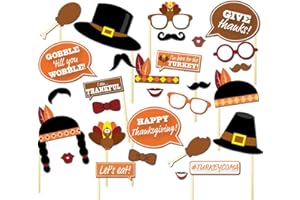 BinaryABC Thanksgiving Photo Booth Props,Thanksgiving Day Decorations,29Pcs