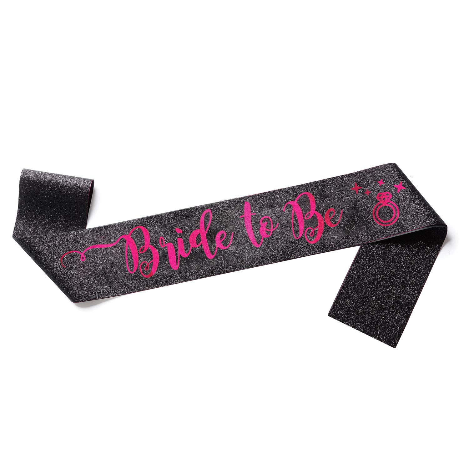 EVJF "Bride to Be" Black Glitter Scarf for Bride to Be