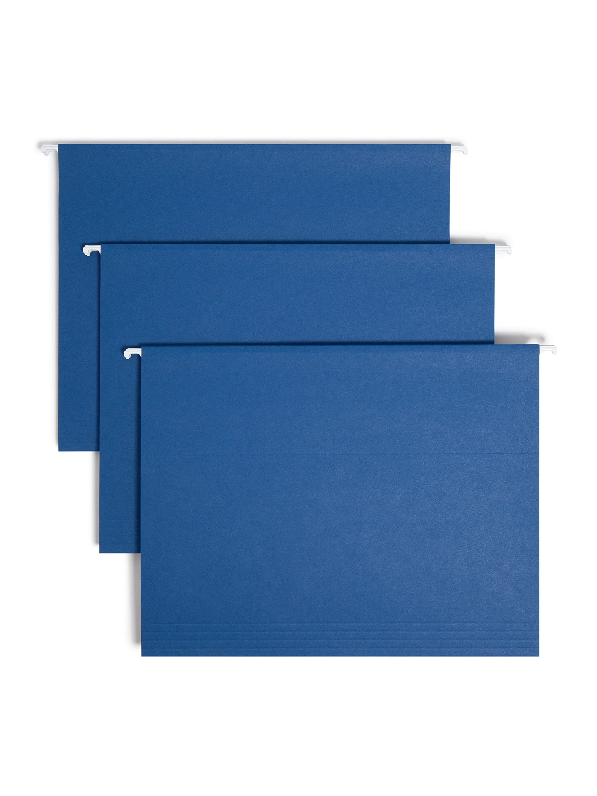 Smead Coloured Hanging File Folder with Tabs, 1/5 Cut, Adjustable Tab, Letter Size, Navy Blue, 25 per Box (64057)