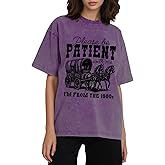 Womens Acid Wash Vintage Shirts Please Be Patient with Me I'm from The 1900s Print T Shirt