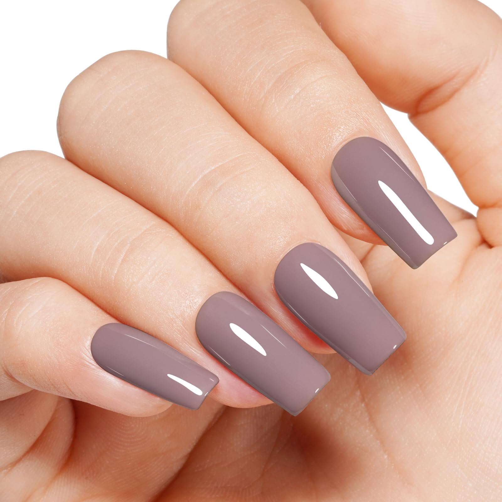 AILLSA Gel Nail Polish Dusty Mauve Jelly Gels Polish Gray Purple Neutral Nude Polish Dark Lavender Nude Natural Color Fall Winter Soak Off U V Gel for Nail Salon at Home 0.51 Fl Oz/GC02 - Image 2