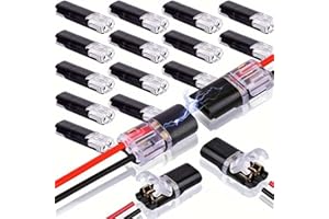 GENERIC 50pcs Double-Wire Plug-in Connector with Locking Buckle, Quick-Clip Fasteners Multi-Purpose Snap-On Blocks for Strip Lights DIY Crafting, Low-Voltage Decor & Model Kits