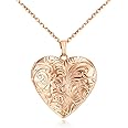 YOUFENG Locket Necklace that Holds Pictures Flower Lockets Pendant Necklaces 18K Gold Plated Gifts Jewelry