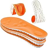 2 Pairs Inserts for Men & Women - 4D Cloud Shoe Insole Super Soft Comfort Memory Foam Inserts (Orange, Men: US 8-11)