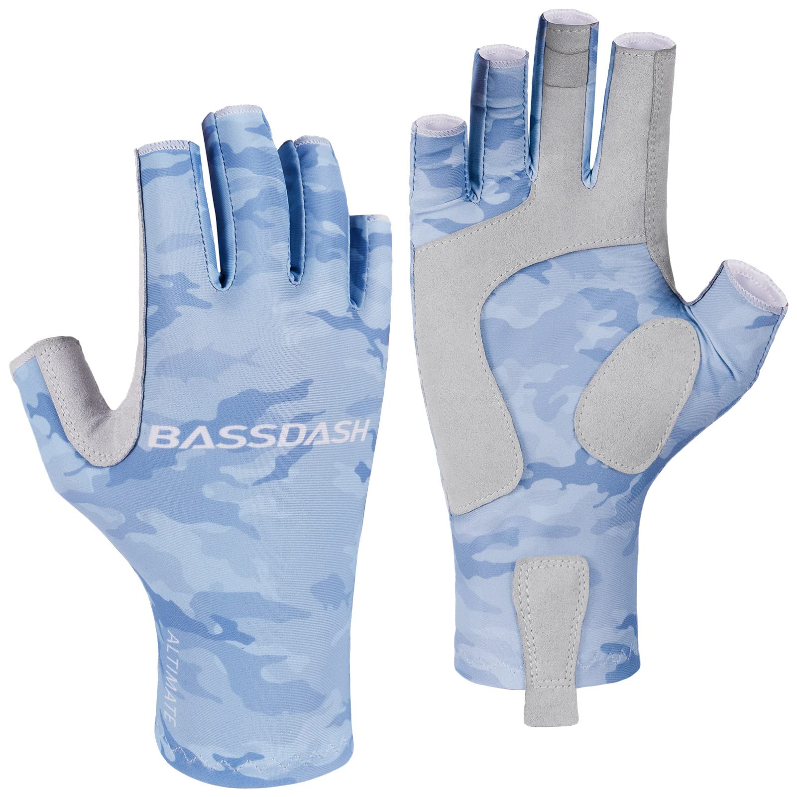 Bassdash ALTIMATE Fishing Gloves Sun Protection Fingerless Hunting UPF 50+ Men’s Women’s UV Gloves