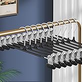 HWAJAN Clothes Pants Hangers with Wide Clips 20 Pack,Non-Slip Adjustable Skirt Hanger for Women,Space-Saving Heavy Duty Men Hangers for Pants,Trousers,Jeans,Shorts 12Inch Black